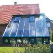 Wintergarten- und Terrassenueberdachung mit Sonnenschutzglas